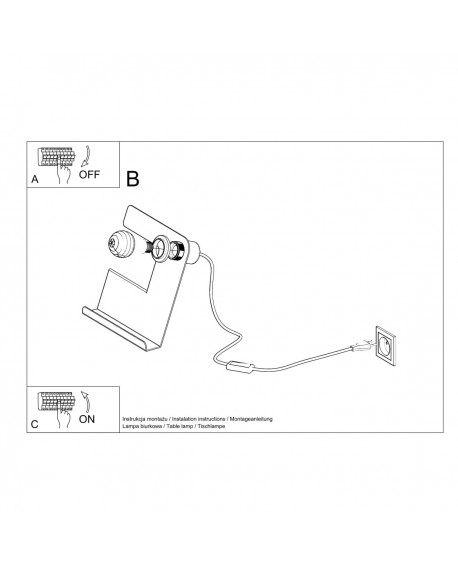 Lampa biurkowa INCLINE czarna Sollux SL.0669