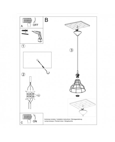 Lampa wisząca ANATA biała Sollux SL.0145