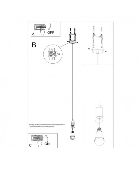 Lampa wisząca EDISON czarna Sollux SL.0152