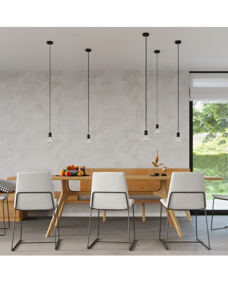 Lampa wisząca EDISON czarna Sollux SL.0152