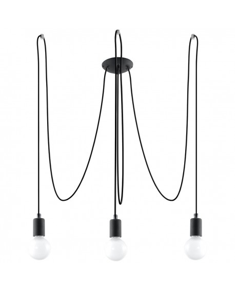 Żyrandol EDISON 3 czarny Sollux SL.0370