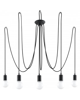 Żyrandol EDISON 5 czarny Sollux SL.0371