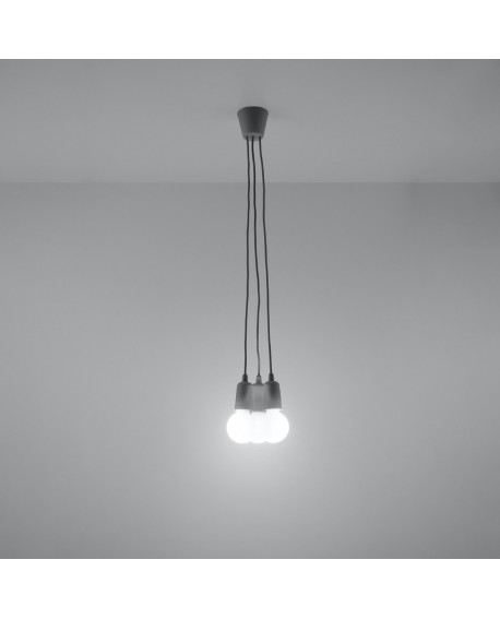 Lampa wisząca DIEGO 3 szara Sollux SL.0576