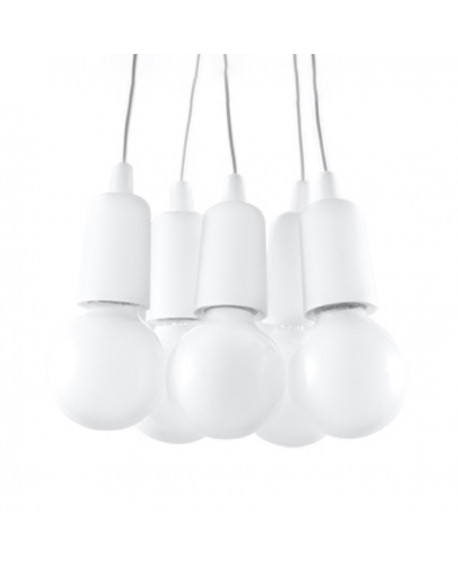 Lampa wisząca DIEGO 5 biała Sollux SL.0571