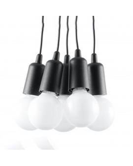 Lampa wisząca DIEGO 5 czarna Sollux SL.0574