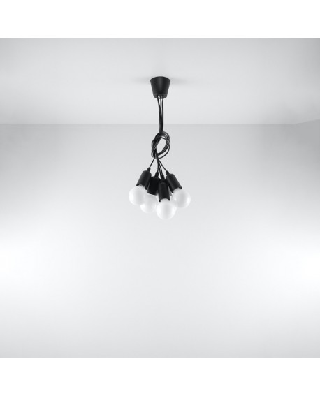 Lampa wisząca DIEGO 5 czarna Sollux SL.0574