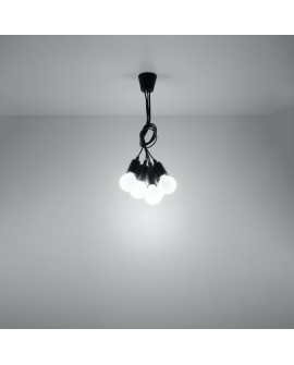 Lampa wisząca DIEGO 5 czarna Sollux SL.0574
