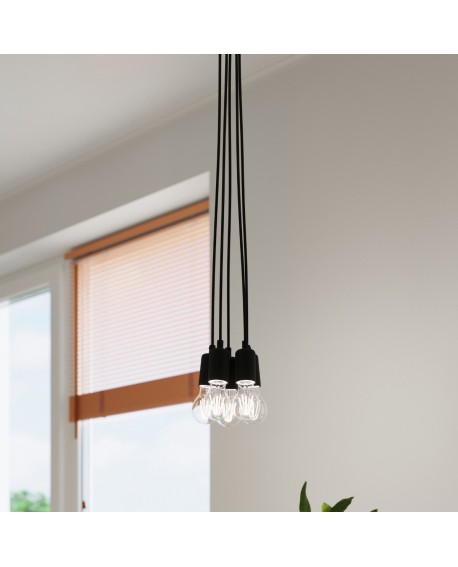 Lampa wisząca DIEGO 5 czarna Sollux SL.0574