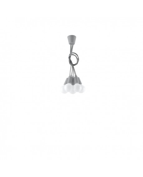 Lampa wisząca DIEGO 5 szara Sollux SL.0577