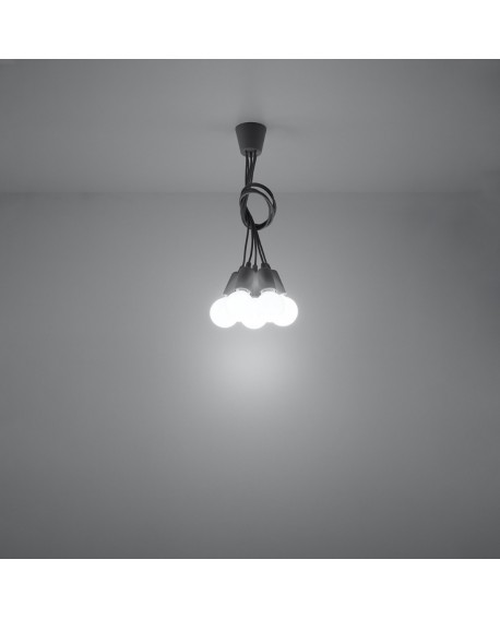 Lampa wisząca DIEGO 5 szara Sollux SL.0577