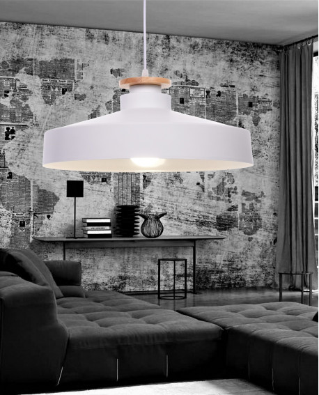 LAMPA WISZĄCA NOWOCZESNA BIAŁA LUDOR LUMINA DECO