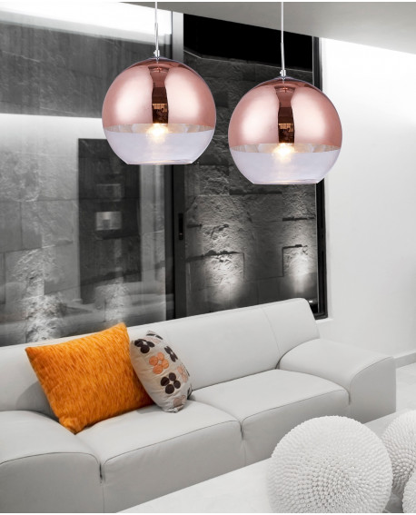 LAMPA WISZĄCA NOWOCZESNA RÓŻOWE ZŁOTO VERONI D30 LUMINA DECO