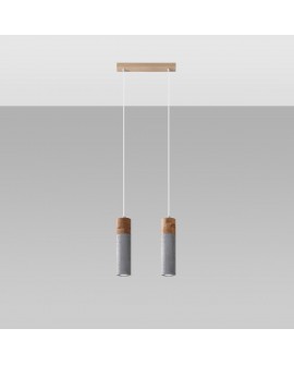 Lampa wisząca ZANE 2 szara Sollux SL.0966