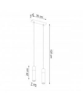 Lampa wisząca ZANE 2 szara Sollux SL.0966