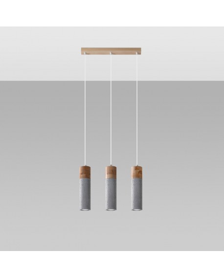 Lampa wisząca ZANE 3 szara Sollux SL.0967