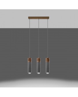 Lampa wisząca ZANE 3 szara Sollux SL.0967