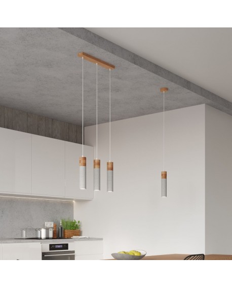 Lampa wisząca ZANE 3 szara Sollux SL.0967