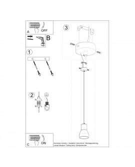 Lampa wisząca QUBIC szara Sollux SL.0964