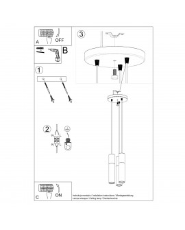 Lampa wisząca PABLO 3P biała Sollux SL.1013