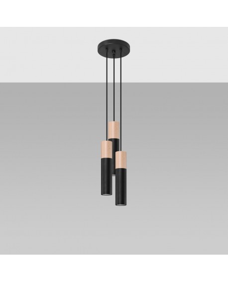 Lampa wisząca PABLO 3P czarna Sollux SL.1014