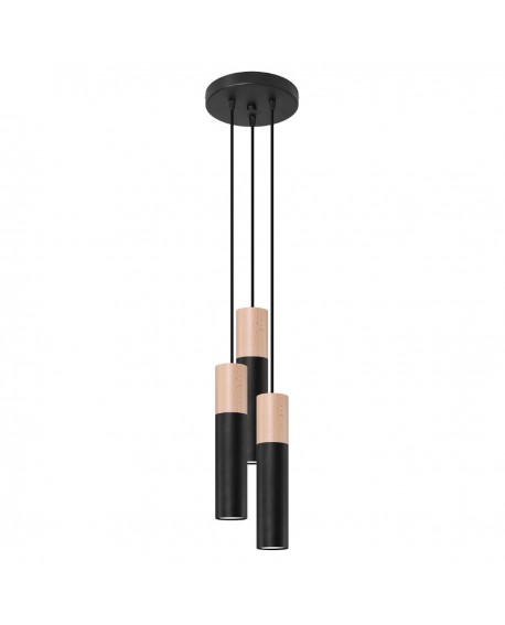 Lampa wisząca PABLO 3P czarna Sollux SL.1014