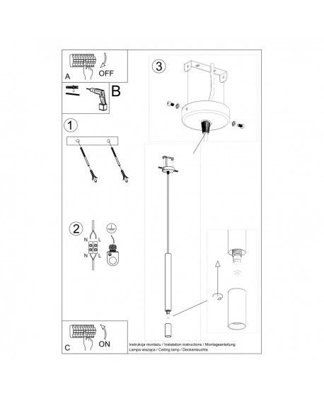 Lampa wisząca WEZYR 1 czarna Sollux SL.0960