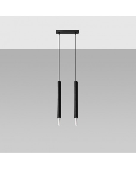 Lampa wisząca WEZYR 2 czarna Sollux SL.0961