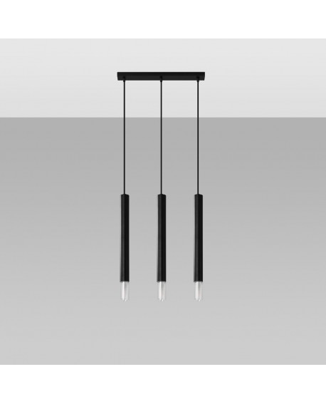 Lampa wisząca WEZYR 3 czarna Sollux SL.0962