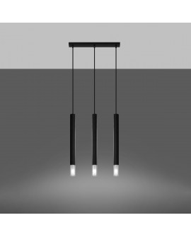 Lampa wisząca WEZYR 3 czarna Sollux SL.0962