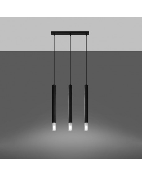 Lampa wisząca WEZYR 3 czarna Sollux SL.0962