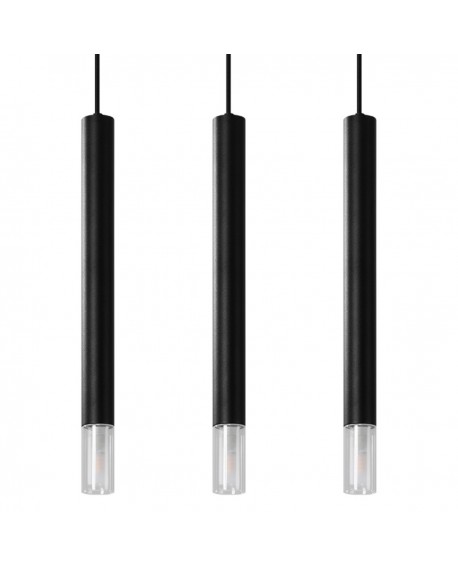 Lampa wisząca WEZYR 3 czarna Sollux SL.0962