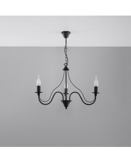 Żyrandol MINERWA 3 czarny Sollux SL.0217