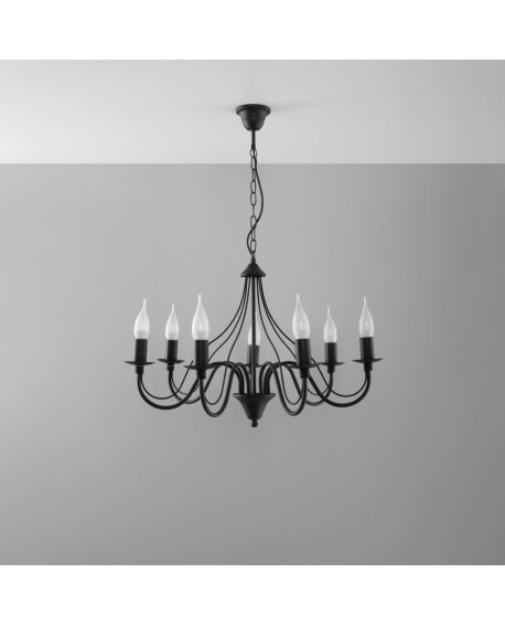 Żyrandol MINERWA 7 czarny Sollux SL.0219