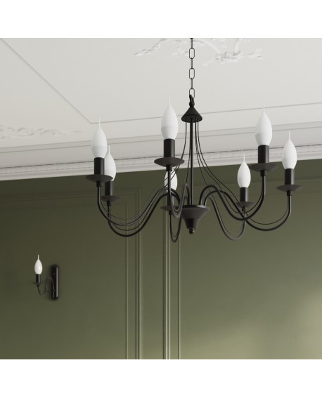 Żyrandol MINERWA 7 czarny Sollux SL.0219