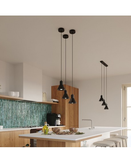 Lampa wisząca TALEJA 3 czarna E27 Sollux SL.0986