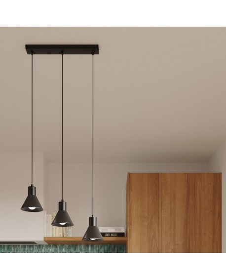 Lampa wisząca TALEJA 3 czarna E27 Sollux SL.0986