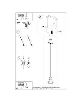 Lampa wisząca TAZILA 1 czarna ES111 Sollux SL.0989