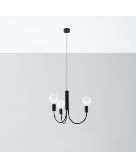 Żyrandol PICCOLO 3 czarny Sollux SL.0856