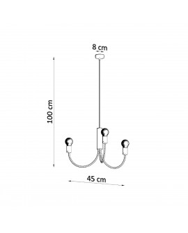 Żyrandol PICCOLO 3 czarny Sollux SL.0856