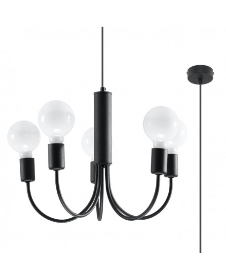 Żyrandol PICCOLO 5 czarny Sollux SL.0855