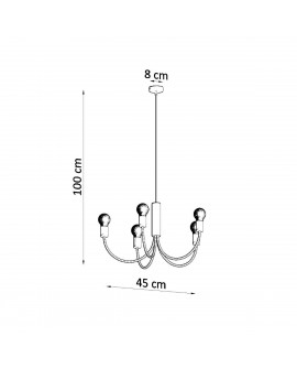 Żyrandol PICCOLO 5 czarny Sollux SL.0855