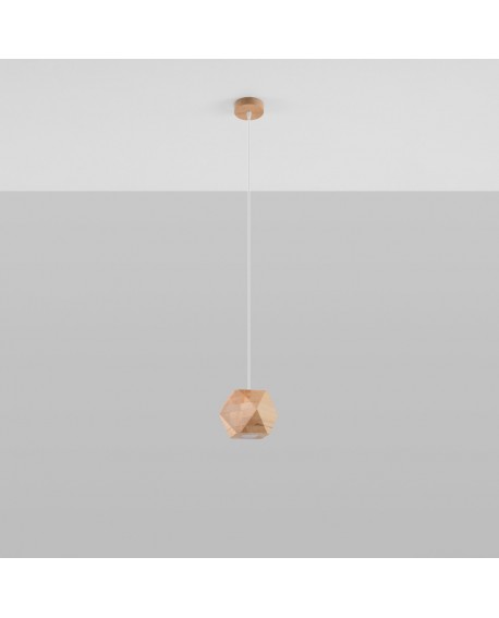 Lampa wisząca WOODY naturalne drewno Sollux SL.1011