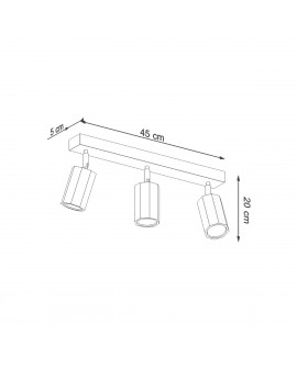 Plafon ZEKE 3 dąb Sollux SL.1030