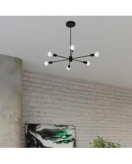 Żyrandol LANGO 6 czarny Sollux SL.1023
