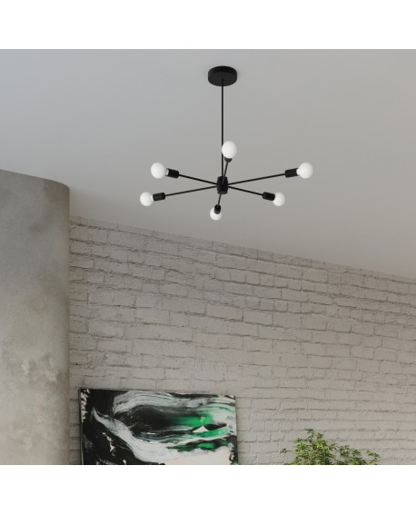 Żyrandol LANGO 6 czarny Sollux SL.1023