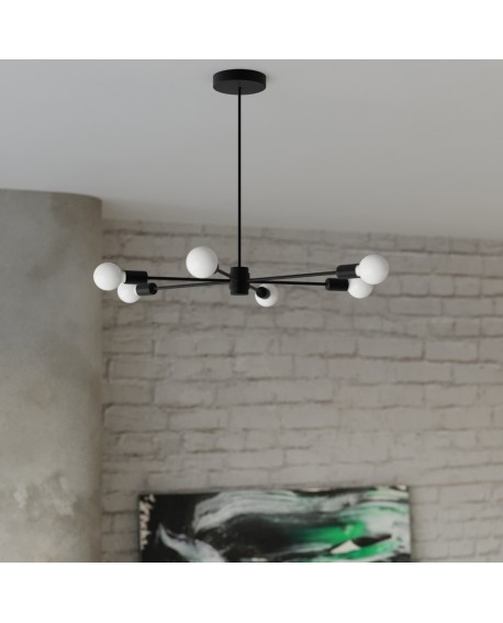 Żyrandol LANGO 6 czarny Sollux SL.1023