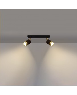Plafon NERO 2 czarny/złoty Sollux SL.1070