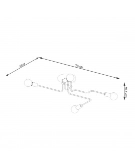 Żyrandol VECTOR 4 czarny Sollux SL.1446