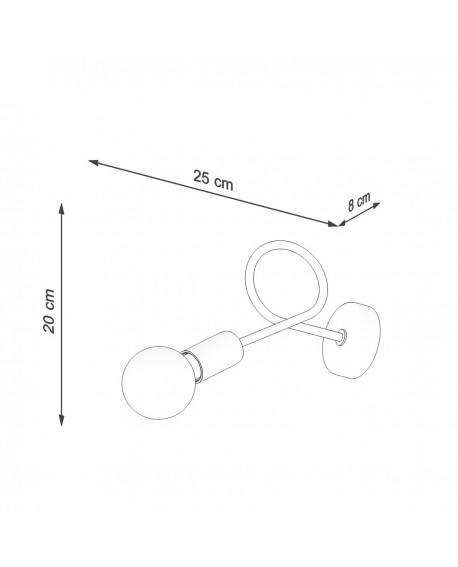 Kinkiet LOOP czarny Sollux SL.1433