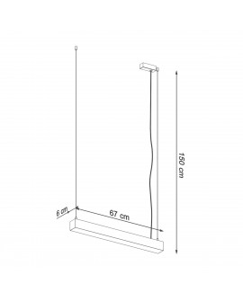 Lampa wisząca PINNE 67 szara 3000K Sollux TH.031